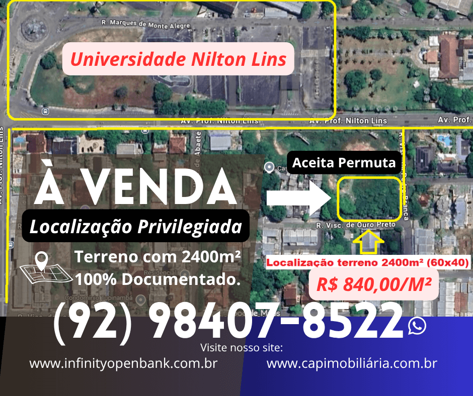 Disponível à venda - Terreno com 2400m² 